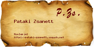 Pataki Zsanett névjegykártya
